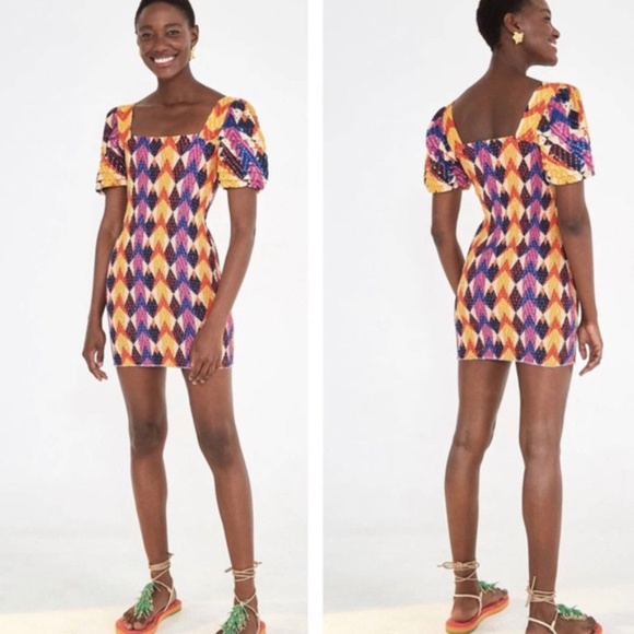 FARM Rio Lindeza Grafica Mini Dress NWT Large - Picture 2 of 7